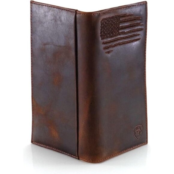Men's Rodeo Wallet with Distressed USA Flag and Shield Logo - Picture 5 of 7